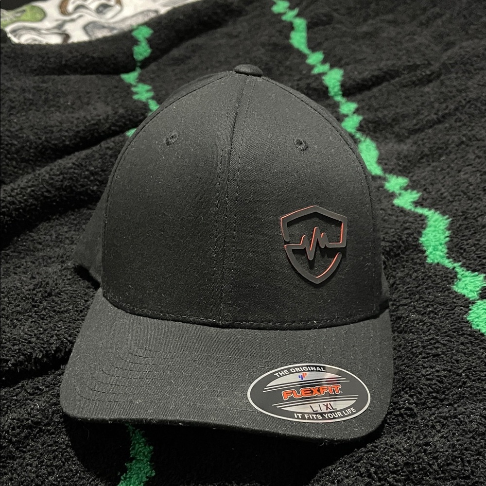 Black Cap with Red Logo